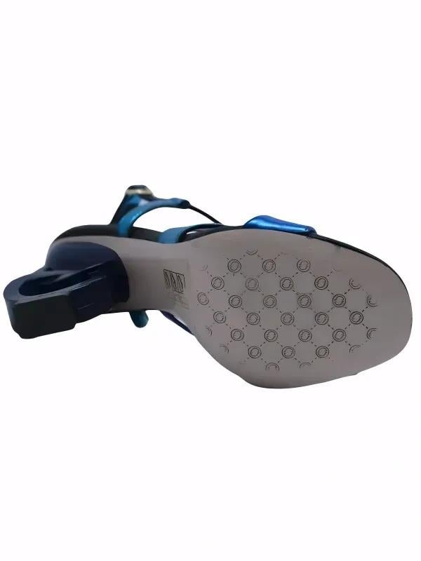 POLETTO  HAKİKİ DERİ SAX MAVI-LACIVERT-TURKUAZ-SIYAH Sandalet Topuklu 6564 220