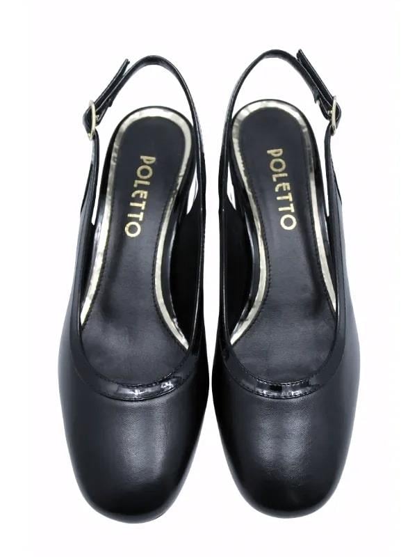 POLETTO  HAKİKİ DERİ SIYAH-ALTIN Ayakkabı Günlük 916 128