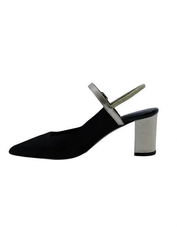 POLETTO  HAKİKİ DERİ SIYAH-ALTIN Ayakkabı Stiletto 9841 88