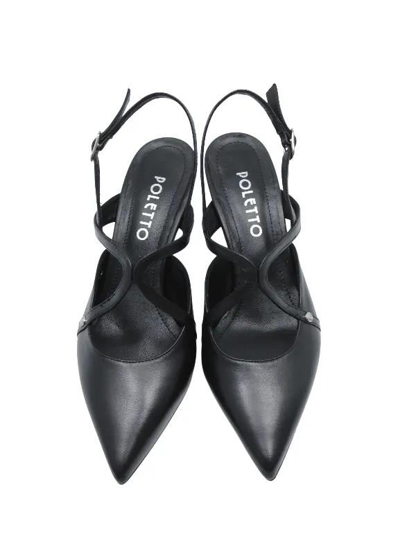 POLETTO  HAKİKİ DERİ SIYAH Ayakkabı Stiletto 9841 84