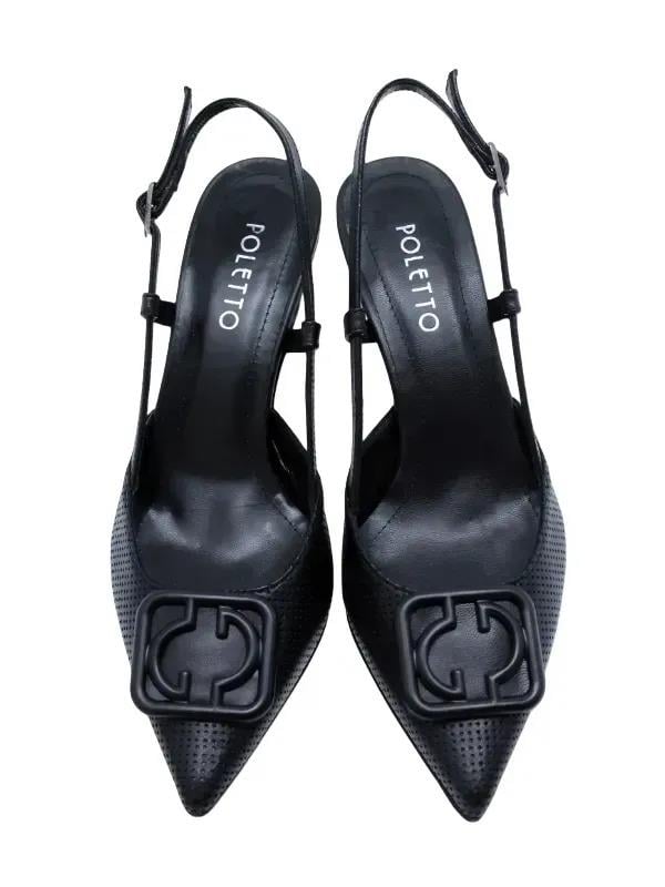 POLETTO  HAKİKİ DERİ SIYAH Ayakkabı Stiletto 9841 10 V2