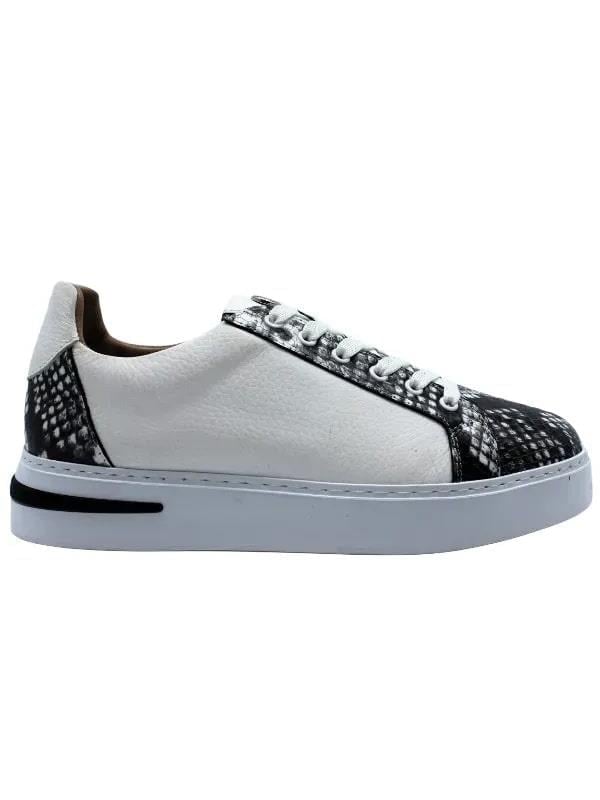 POLETTO  HAKİKİ DERİ SIYAH-BEYAZ Sneaker Düz 1280 01