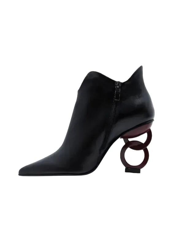 POLETTO  HAKİKİ DERİ SIYAH Bot Topuklu 992 42