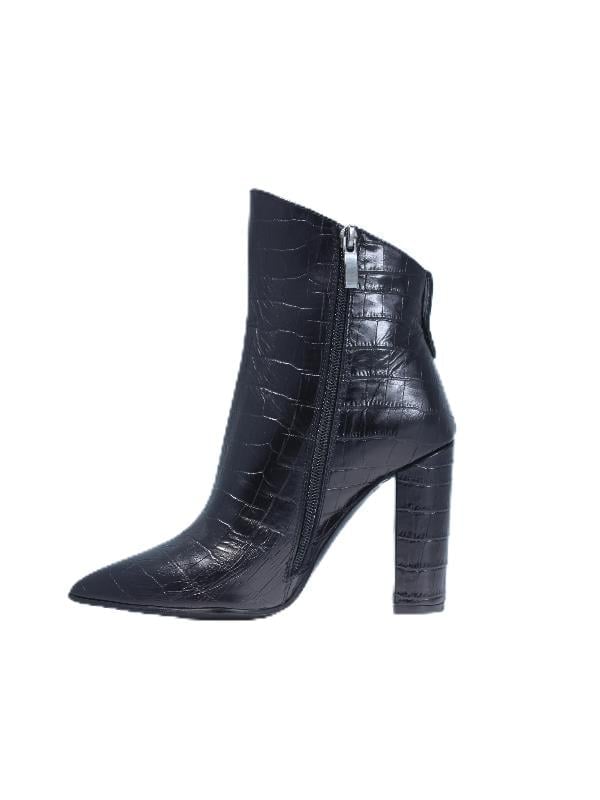 POLETTO  HAKİKİ DERİ SIYAH Bot Topuklu 1974 40 S