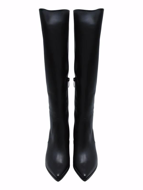 POLETTO  HAKİKİ DERİ SIYAH Çizme Topuklu 9048 09