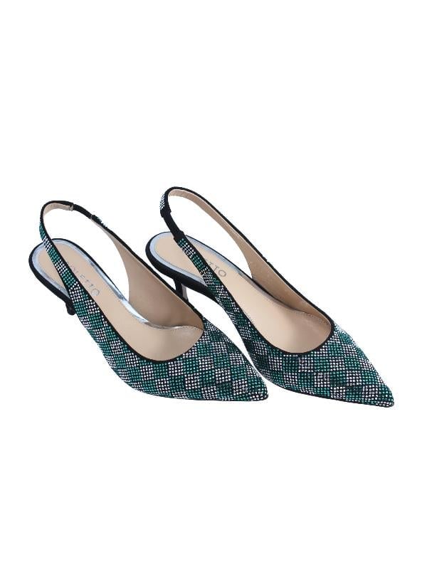 POLETTO  HAKİKİ DERİ SIYAH-GUMUS Ayakkabı Gece/Abiye 9841 52