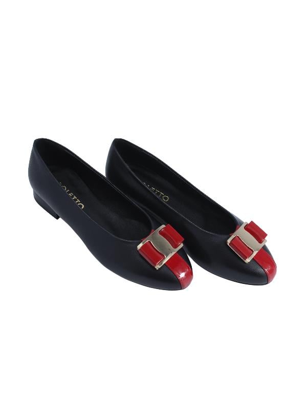 POLETTO  HAKİKİ DERİ SIYAH-KIRMIZI Babet Kapalı 69 13