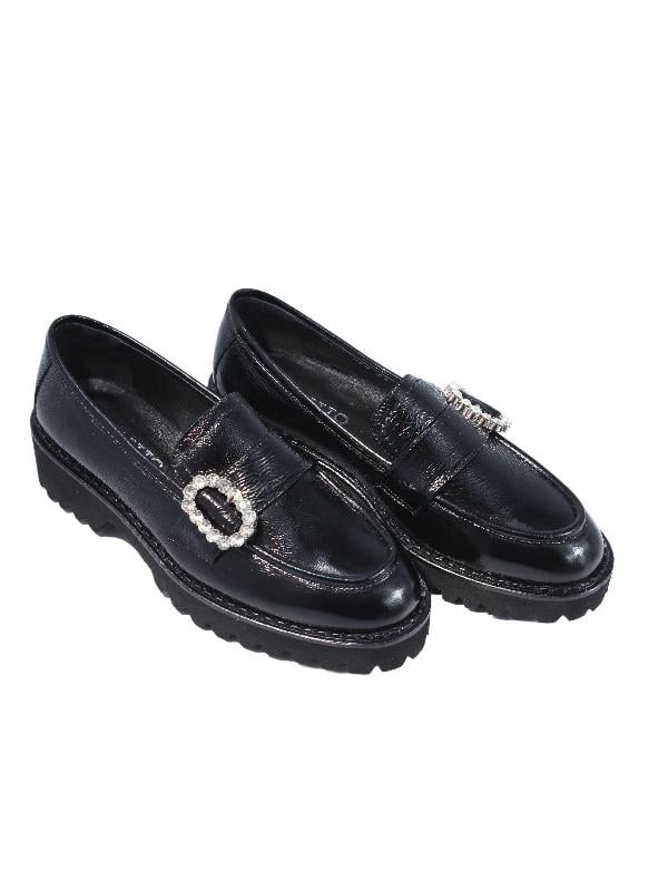 POLETTO  HAKİKİ DERİ SIYAH Loafer Düz 780 23