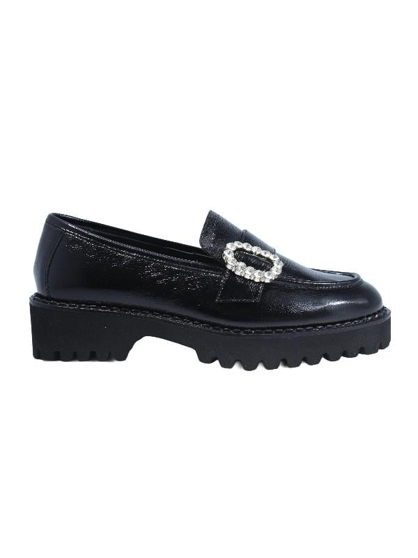 POLETTO  HAKİKİ DERİ SIYAH Loafer Düz 780 23