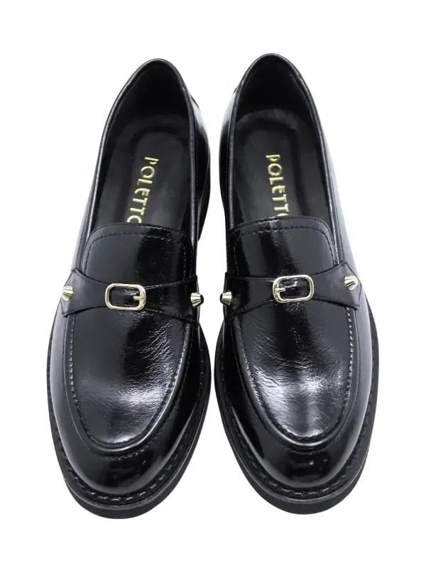 POLETTO  HAKİKİ DERİ SIYAH Loafer Düz 780 18