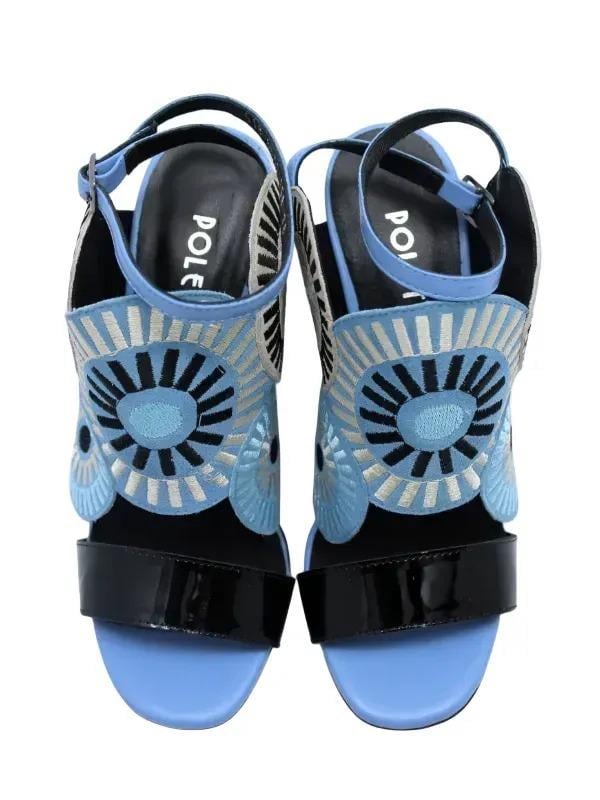 POLETTO  HAKİKİ DERİ SIYAH-MAVI-PUDRA-LILA Sandalet Topuklu 6564 158 V1