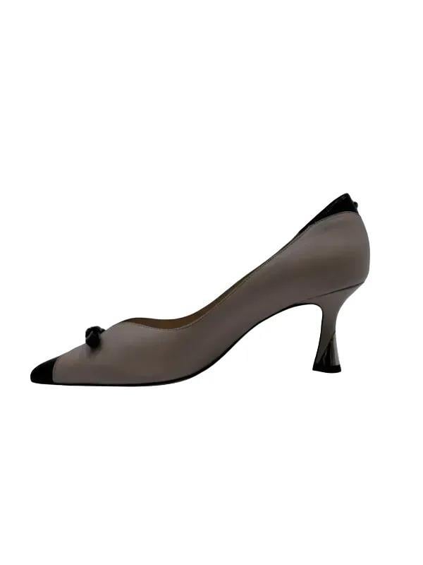 POLETTO  HAKİKİ DERİ SIYAH-NOHUT Ayakkabı Stiletto 9841 115