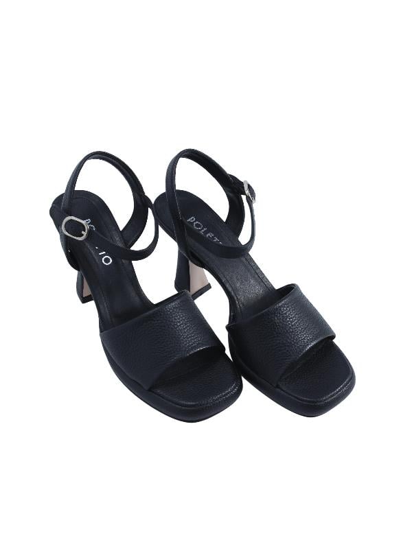 POLETTO  HAKİKİ DERİ SIYAH Sandalet Topuklu 4183 196