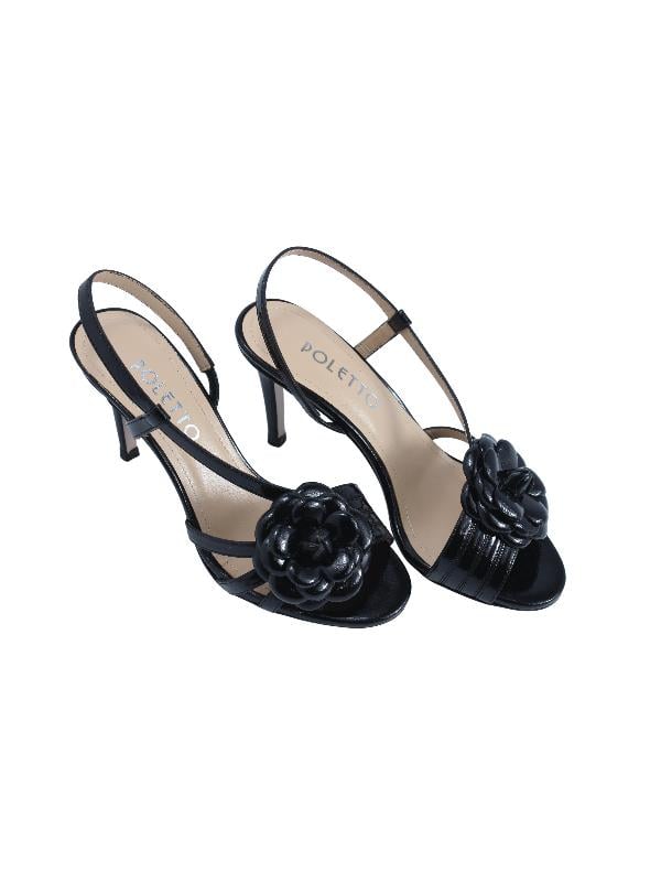 POLETTO  HAKİKİ DERİ SIYAH Sandalet Topuklu 380 40