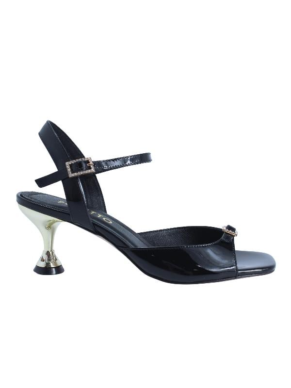 POLETTO  HAKİKİ DERİ SIYAH Sandalet Topuklu 4183 222