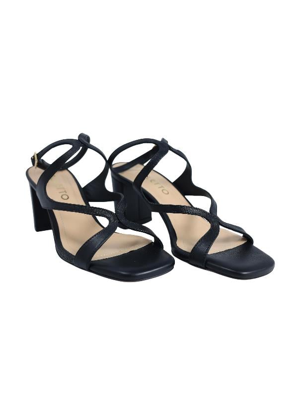 POLETTO  HAKİKİ DERİ SIYAH Sandalet Topuklu 5446 03 V1