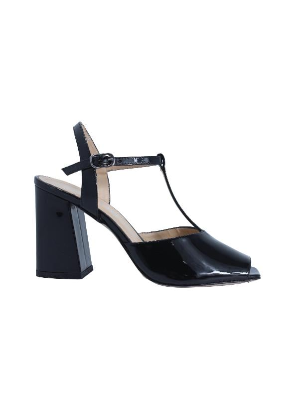 POLETTO  HAKİKİ DERİ SIYAH Sandalet Topuklu 380 32 V1
