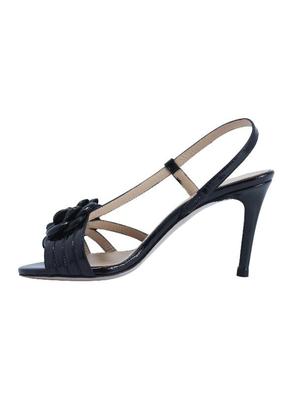 POLETTO  HAKİKİ DERİ SIYAH Sandalet Topuklu 380 40