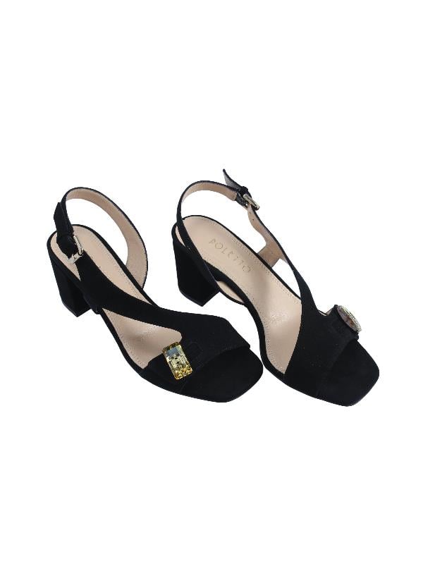 POLETTO  HAKİKİ DERİ SIYAH Sandalet Topuklu 1918 30 V1