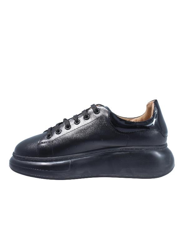 POLETTO  HAKİKİ DERİ SIYAH Sneaker Düz 777 01