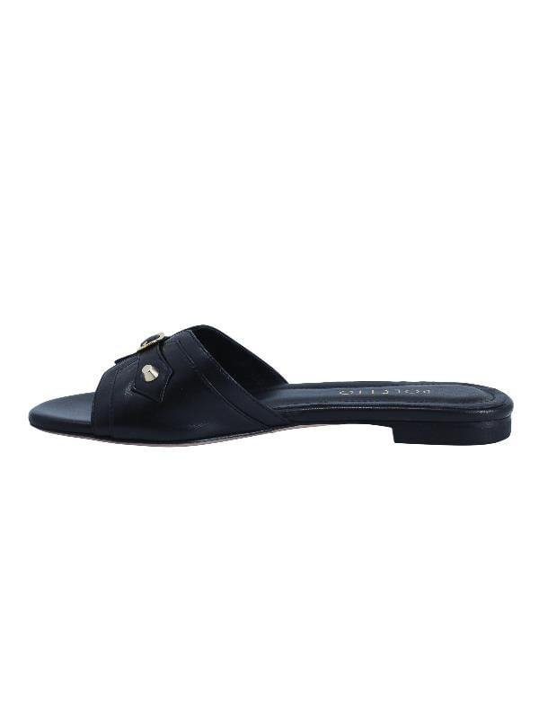 POLETTO  HAKİKİ DERİ SIYAH Terlık Düz 0197 360