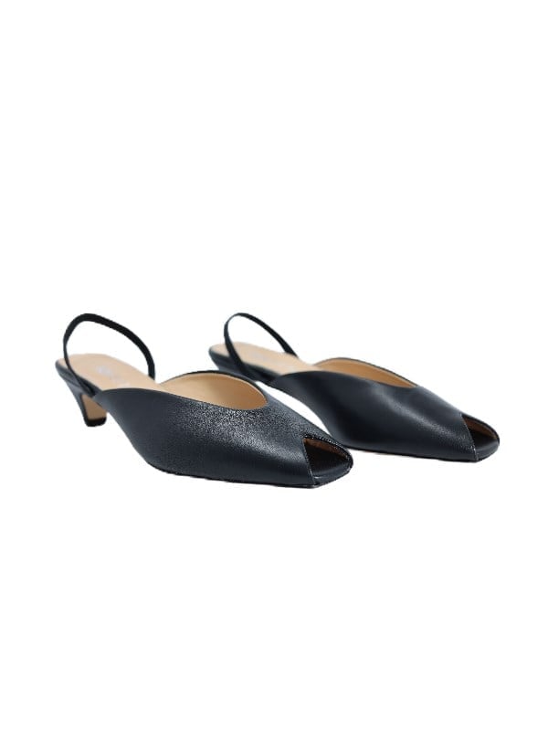 POLETTO  HAKİKİ DERİ SIYAH Terlık Topuklu 120 04 V3