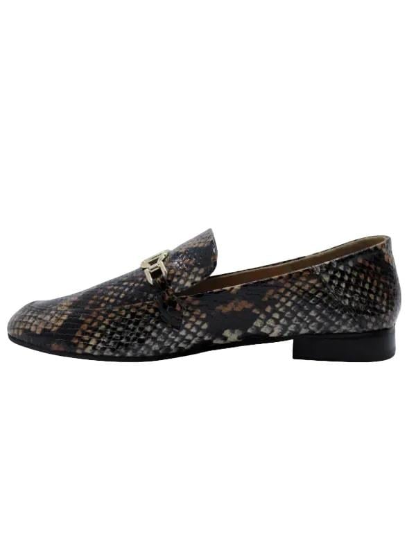 POLETTO  HAKİKİ DERİ TABA SIYAH Loafer Düz 69 04 V2