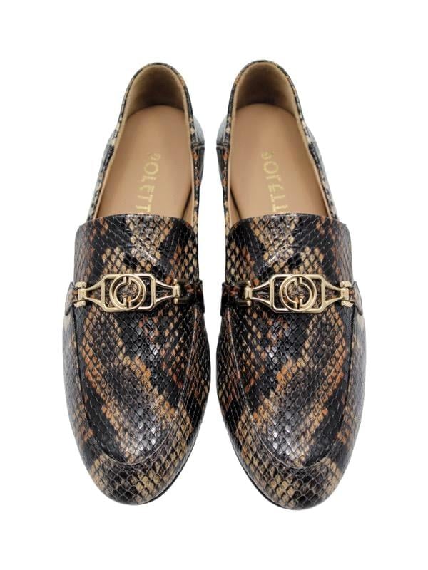 POLETTO  HAKİKİ DERİ TABA SIYAH Loafer Düz 69 04 V2