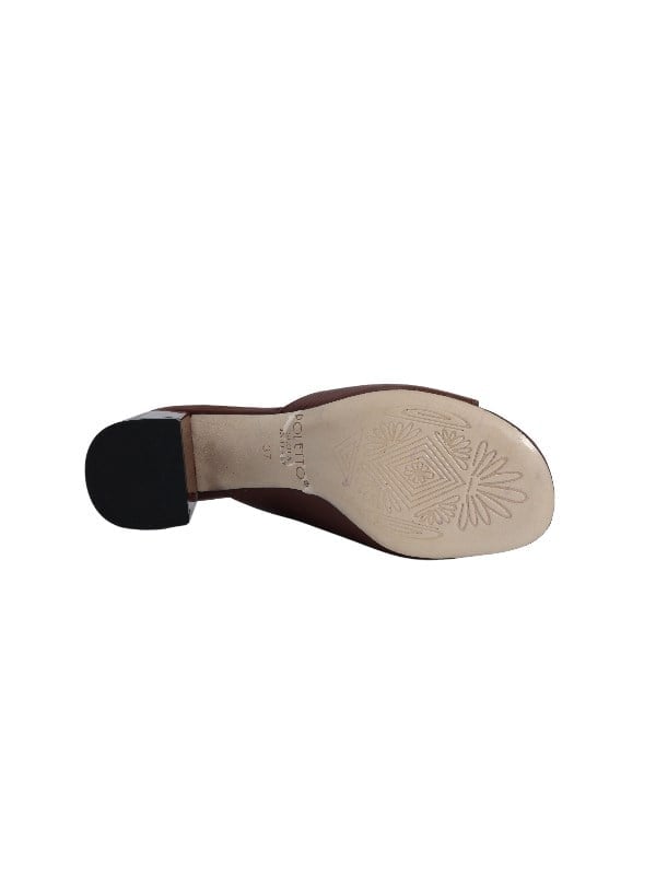 POLETTO  HAKİKİ DERİ TABA Terlık Topuklu 7103 02