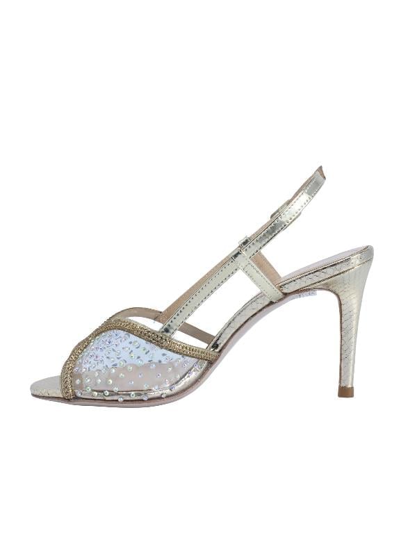 POLETTO  HAKİKİ DERİ /TEKSTİL ALTIN Sandalet Gece/Abiye 380 33