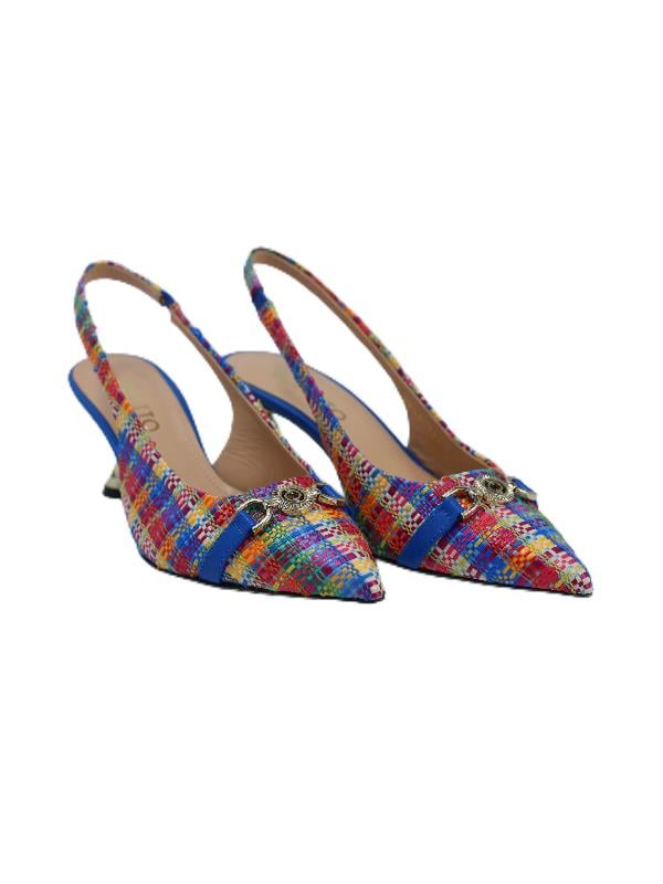 POLETTO  HAKİKİ DERİ /TEKSTİL GOKKUSAGI-MAVI Ayakkabı Stiletto 9841 124 KMS