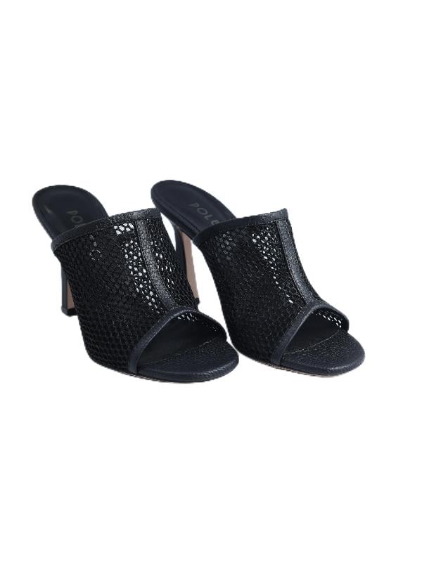 POLETTO  HAKİKİ DERİ /TEKSTİL SIYAH Terlık Topuklu 6564 230 KMS