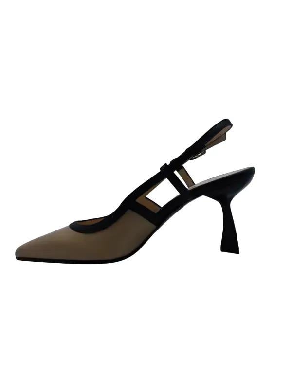 POLETTO  HAKİKİ DERİ TOPRAK-SIYAH Ayakkabı Stiletto 9839 64