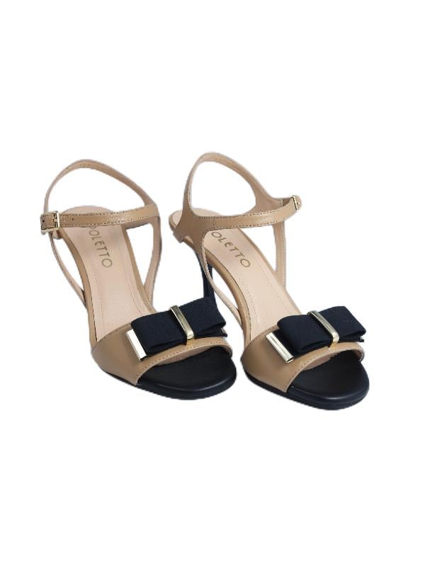 POLETTO  HAKİKİ DERİ TOPRAK-SIYAH Sandalet Topuklu 380 31