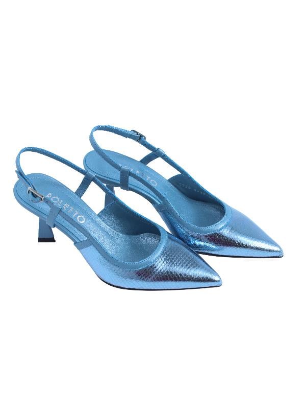 POLETTO  HAKİKİ DERİ TURKUAZ-MAVI Ayakkabı Stiletto 9839 64