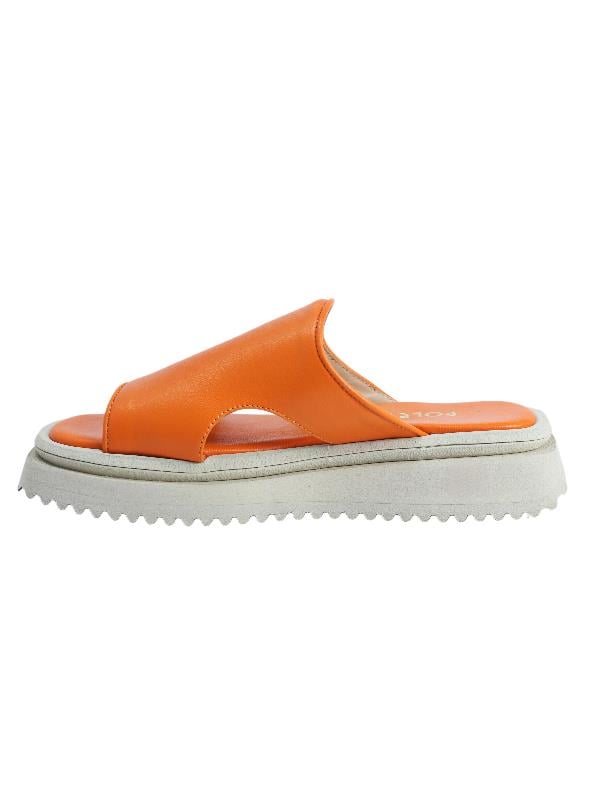 POLETTO  HAKİKİ DERİ TURUNCU Terlık Düz 0197 364