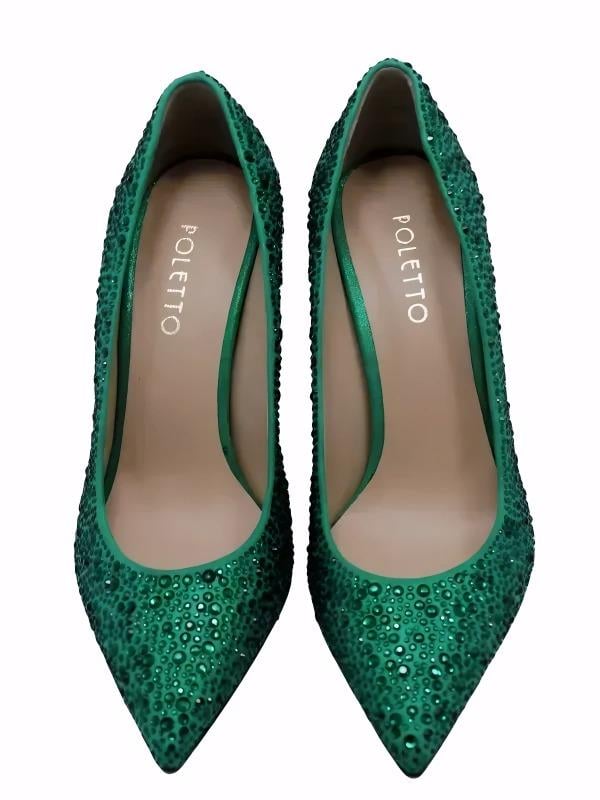 POLETTO  HAKİKİ DERİ YESIL Ayakkabı Gece/Abiye 4924 18