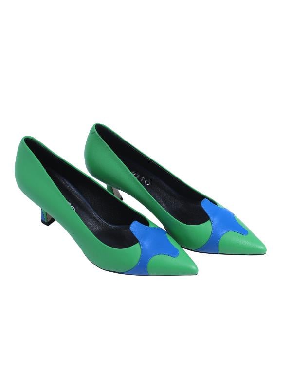 POLETTO  HAKİKİ DERİ YESIL-MAVI-LACIVERT Ayakkabı Stiletto 9841 122