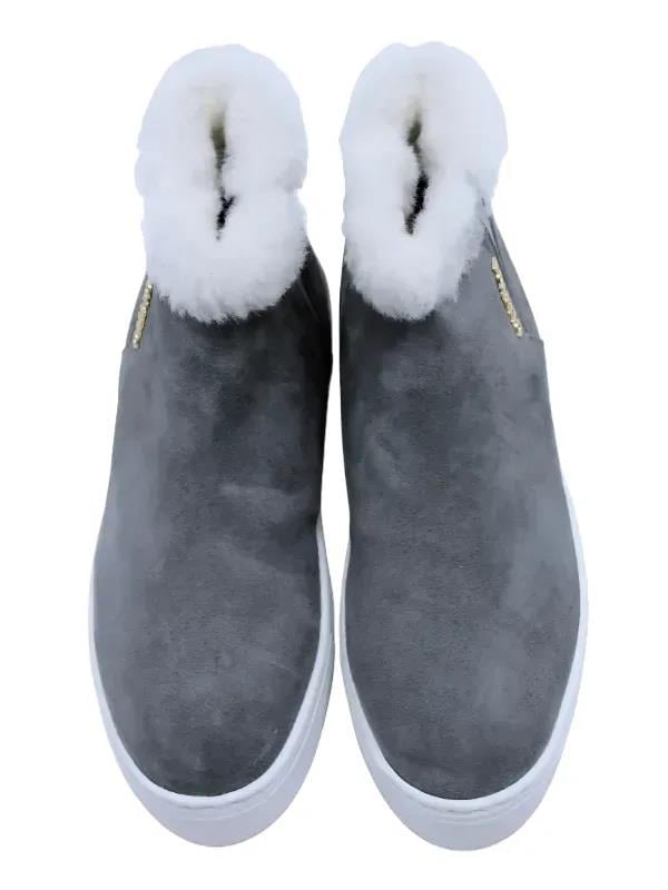 POLETTO  HAKİKİ DERİ/KÜRK ASTAR GRI Bot Düz  BT 20 01 K