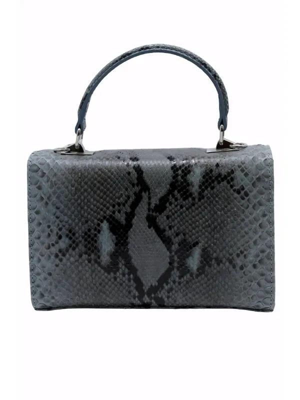 POLETTO  HAKİKİ YILAN/HAKİKİ DERİ BUZ MAVI-MAVI Çanta EL Tutmalı CNT 819 YLN