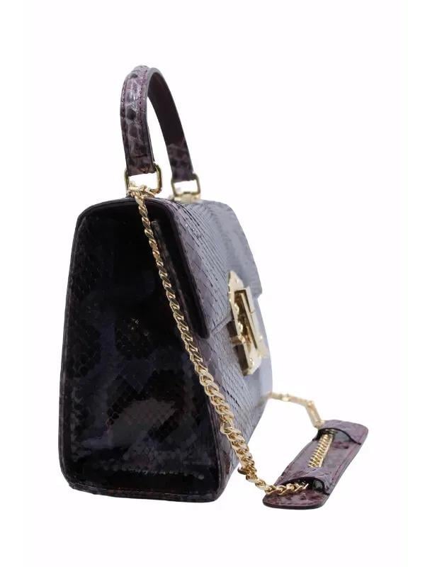 POLETTO  HAKİKİ YILAN/HAKİKİ DERİ KIREMIT-BORDO Çanta EL Tutmalı CNT 814 V2 YLN