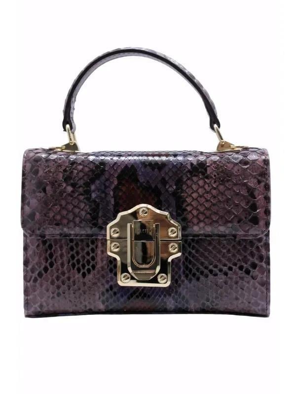 POLETTO  HAKİKİ YILAN/HAKİKİ DERİ KIREMIT-BORDO Çanta EL Tutmalı CNT 820 YLN