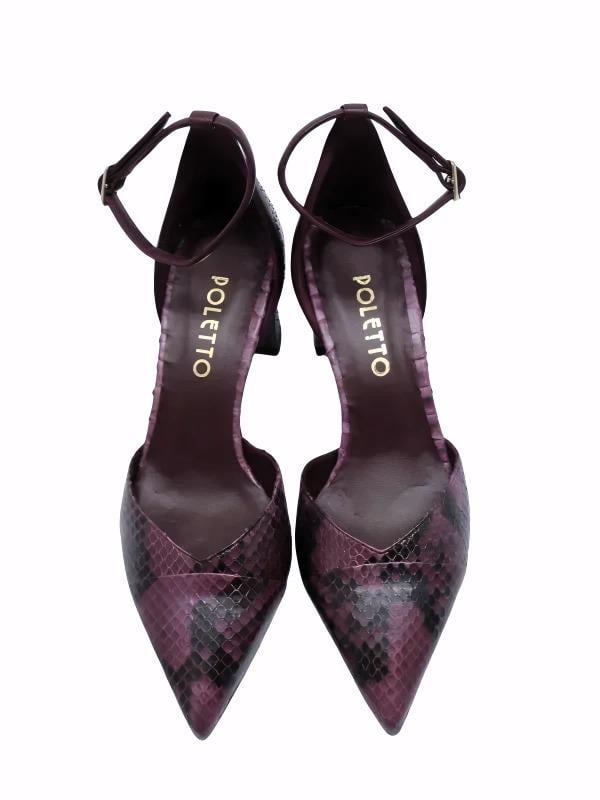 POLETTO  HAKİKİ YILAN/HAKİKİ DERİ MURDUM-BORDO Ayakkabı Stiletto 9841 114 V1 YLN