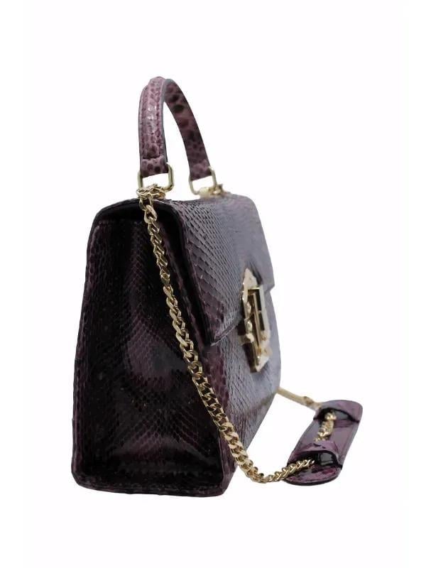 POLETTO  HAKİKİ YILAN/HAKİKİ DERİ MURDUM-MOR Çanta EL Tutmalı CNT 814 V2 YLN