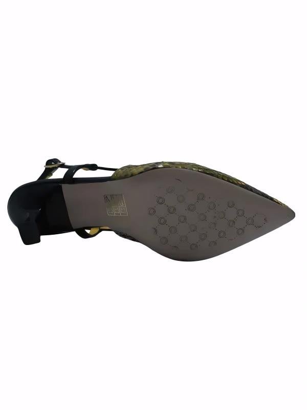 POLETTO  HAKİKİ YILAN/HAKİKİ DERİ SARI-SIYAH Ayakkabı Stiletto 9841 110 YLN