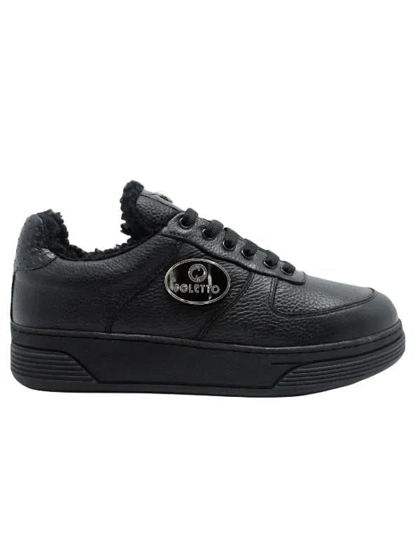 POLETTO  HAKİKİ YILAN/HAKİKİ DERİ SIYAH Sneaker Düz 026 11 YLN P