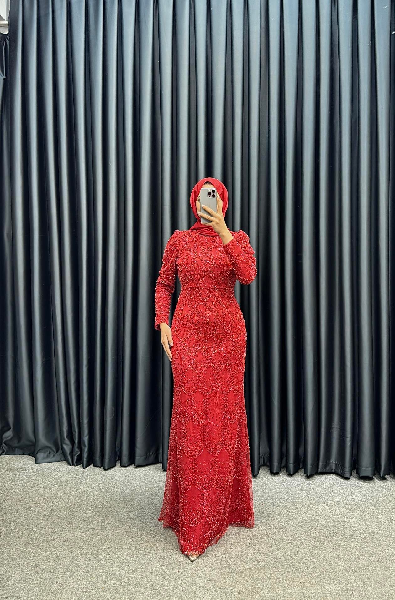 BEYHAN BUTİKAfra Abiye Kırmızı