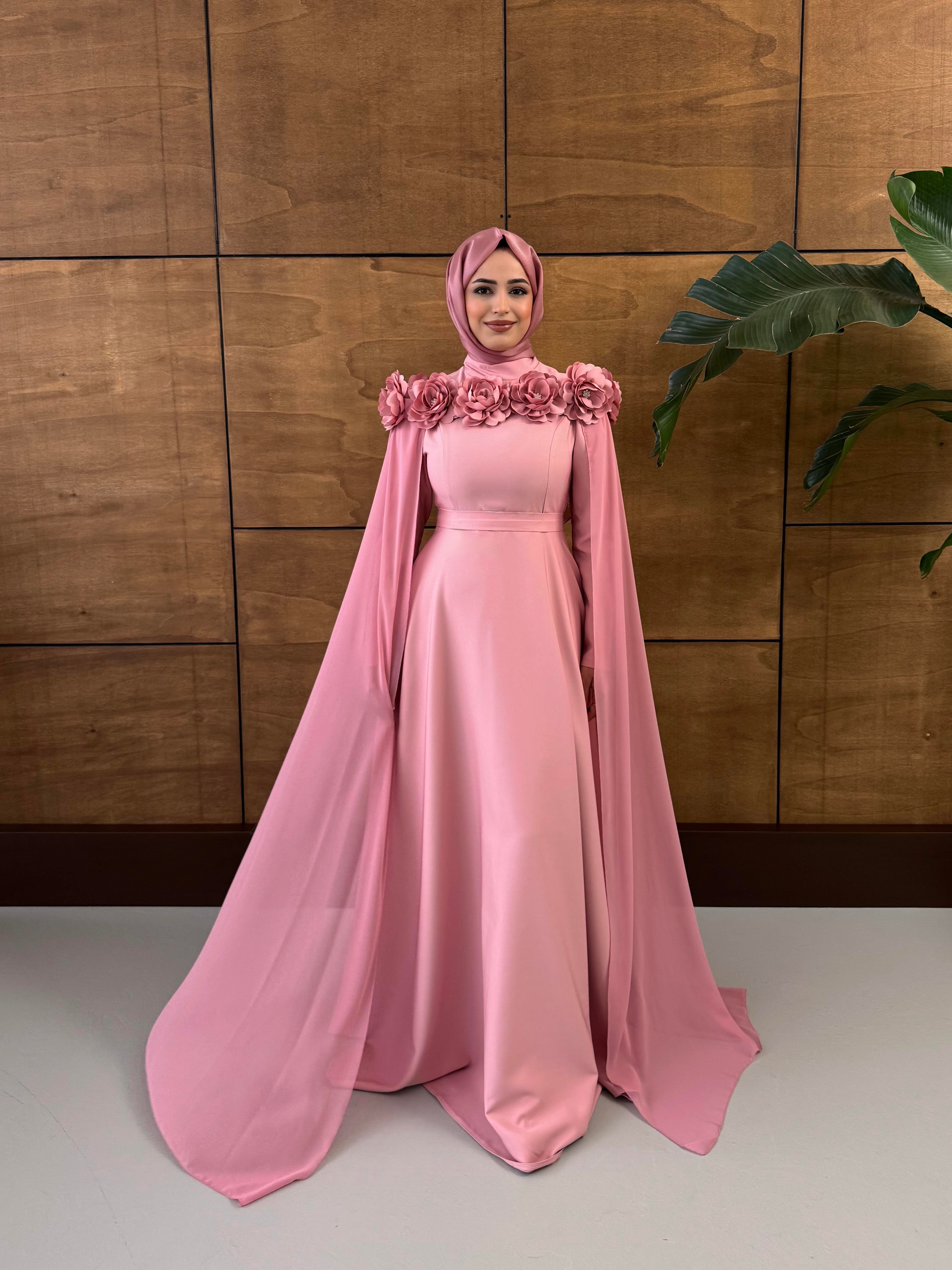 BEYHAN BUTİKGüllü Abiye Pudra