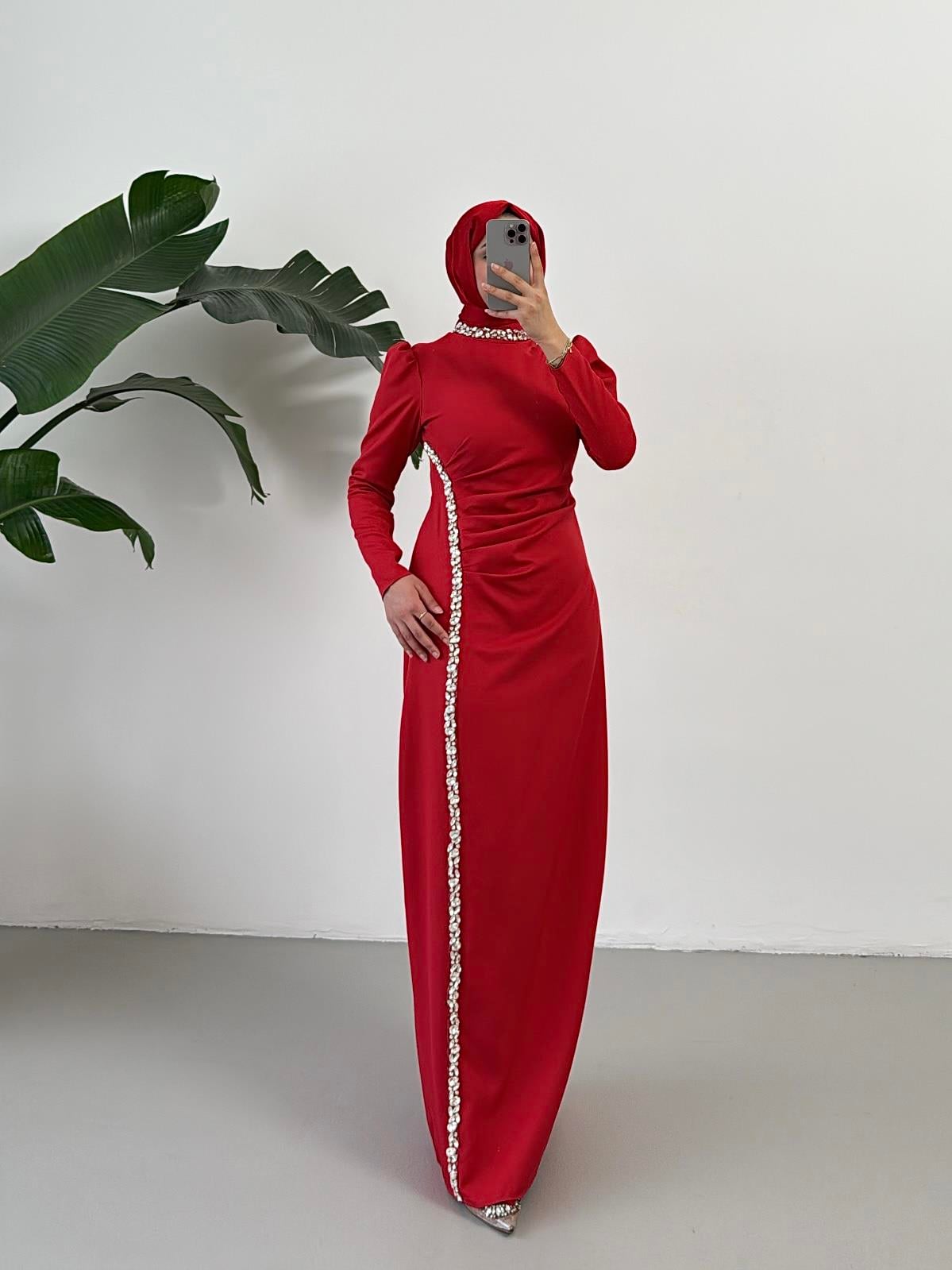 BEYHAN BUTİKSafir Abiye Kırmızı