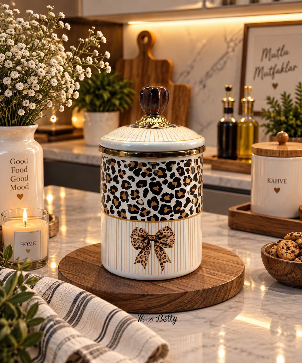 Savana 12 cm Emaye Kavanoz Saklama Kabı
